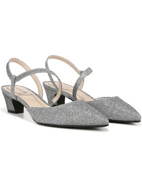 Life Strife Sparkle Silver Short Heel with slim Ankle Strap